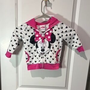 Disney Minnie Mouse White & Pink Zip-Up Hoodie for Kids